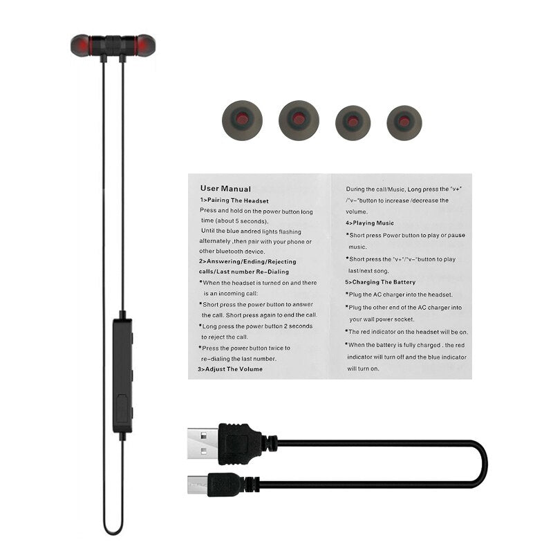 Wireless Bluetooth Headphone With Mic In-Ear Noise Reduction  Sweat-Proof