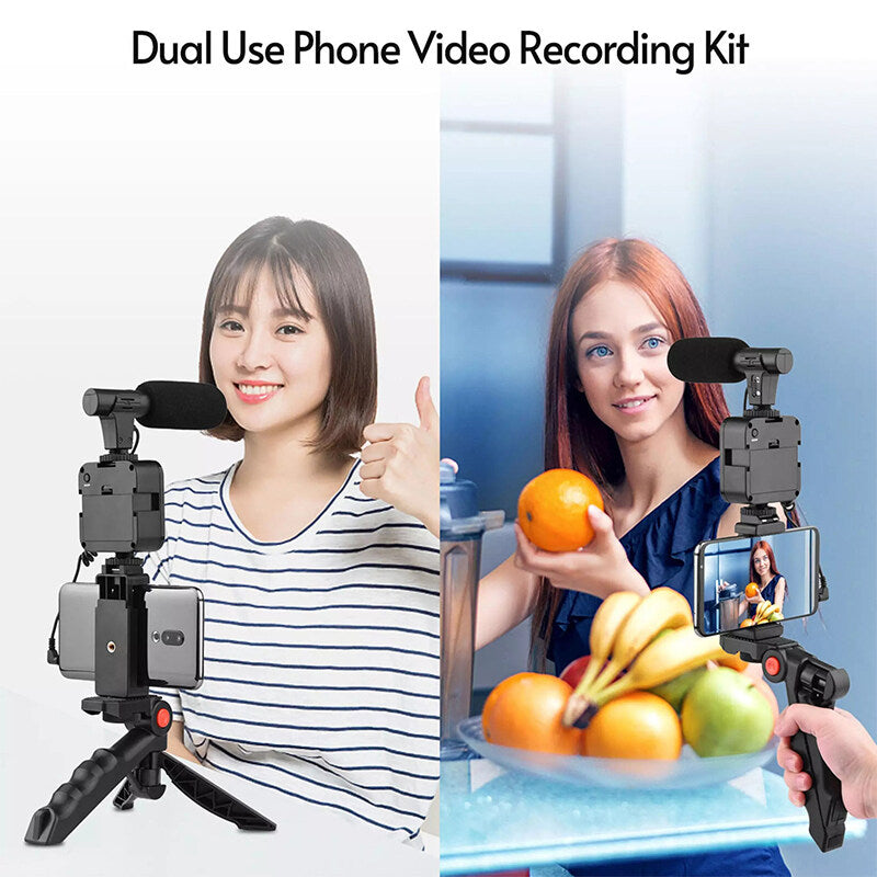 Multifunctional Professional Vlogging Kit With Tripod LED Video Light And Phone Holder