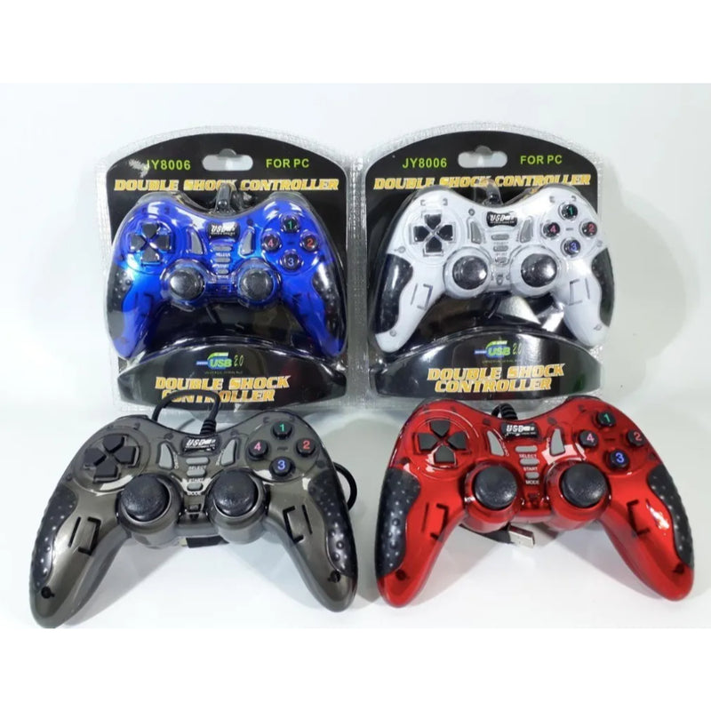 JY8006 Gaming Controller USB Joysticks Gamepad Double Shock For PC Laptop