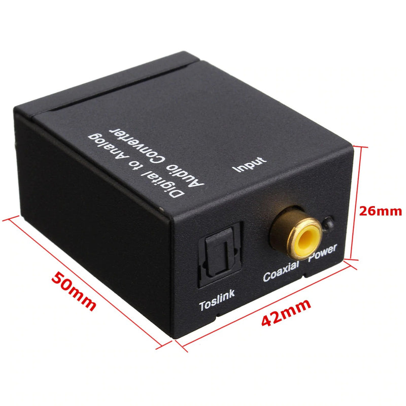 3.5MM Jack 2*RCA Digital To Analog Audio Converter Amplifier Optical Fiber Coaxial Signal To Analog