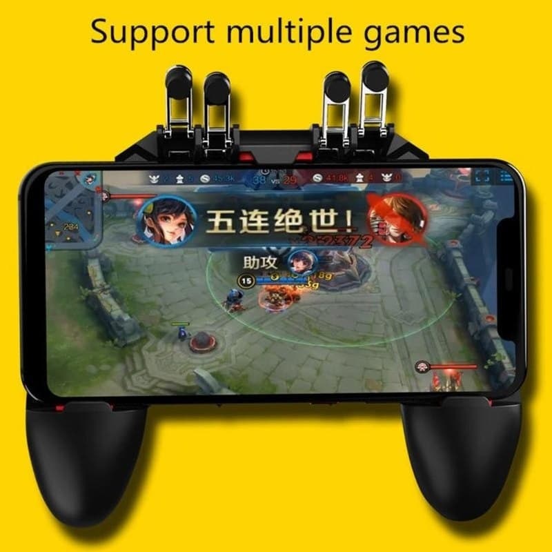 Gamepad Controller Six Fingers All In One PUBG Mobile Joystick Game Shooter Trigger