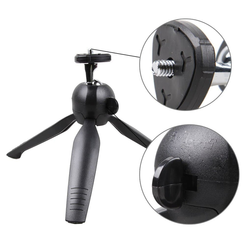 Mini Phone Tripod Tabletop Smartphone Mount Clip Holder Stand Ballhead For Phone