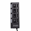 High Speed 4 Port USB 2.0 External Multi Expansion Hub With Switch