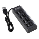 High Speed 4 Port USB 2.0 External Multi Expansion Hub With Switch