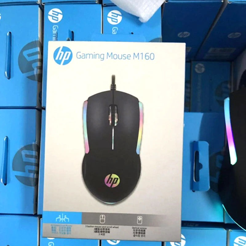 HP M160 Wired Mouse High Performance Optical Gaming Mouse With Rainbow LED